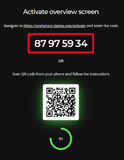 Activate screen code